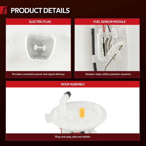 Direct Fit Electric Fuel Pump Assembly For Ford Explorer 2013 To 2019 And Police Interceptor Utility 3.7L with electric plug and sensor module.