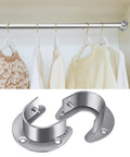 Set Of 4 Heavy Duty Stainless Steel Wardrobe Brackets U Shaped Rod Sockets Flange 1-1/4 Inch Diameter End Supports For Closet Rods With Screws And Mounting Hardware for closet rod installation