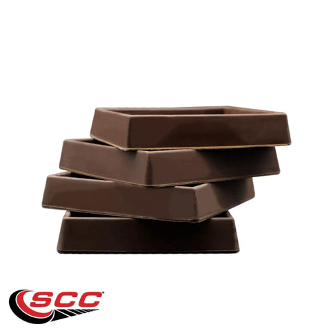 Non Slip 3x3 Inch Square Rubber Caster Cups For Couches Chairs Beds And Other Furniture Anti Skid Floor Protectors Brown Set Of 4 Keeps Legs Stable And Floors Scratch Free Ideal Under Sofas Recliners And Tables