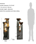 Outdoor 40 Inch Water Fountain With LED Lights 4 Tier Crocks Waterfall Decor For Garden Patio Deck Porch Backyard Vibe Decor Weather Resistant Polyresin Indoor Or Outdoor Water Feature, grey and brown, 40 inches tall