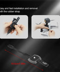Camera Expansion Mount With One Quarter Inch Adapter for DJI Mini 2 Mini 3 attached to drone with rubber strap shown.