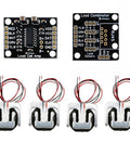 HX711 Load Cell Amplifier Breakout Board With Combiner For Arduino DIY Projects Includes Four 50Kg Load Cells Weight Sensor Conversion Module For Accurate Scale Readings And Easy DIY Weight Measurement, board and sensors