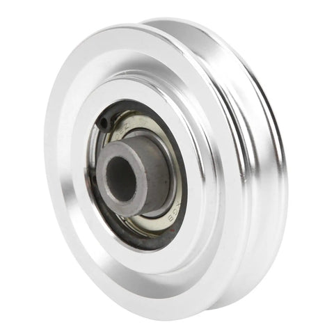 Lightweight Aluminum Alloy Gym Pulley For Home Gym Setup Easy Install Fitness Gear Built To Last With Smooth Operation 70mm Diameter Pulley For Cable Machines And Rehab, side view
