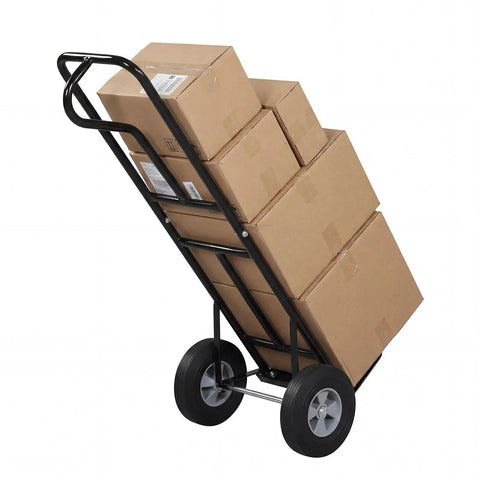 Heavy Hitter Metal Hand Truck With 600 Pound Capacity Smooth Rolling 10 Inch Rubber Wheels And Ergonomic P Handle Lay Flat Foldable Base Plate For No Sweat Home Or Warehouse Cargo Hauling
