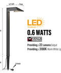 4 Pack 12V Outdoor Landscape Pathway Lighting Kit With 0.6W LED, 3100K Warm White, Adjustable Riser, Aluminum Black Light