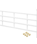White Painted Carbon Steel Hinged 4 Bar Window Grill 21 Inch Indoor Mount With Quick Release For Emergency Removal
