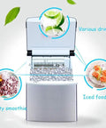 Portable Countertop Ice Maker Dropping Fresh Cubes Fast With A Clear Viewing Window Crafted From Safe ABS Plastic Ideal For Weekend Rager Prep Bar Setups And Lazy Couch Chill Sessions Turning Out Fifty Five Pounds Every Day showcasing ice cubes for drinks, smoothies, and iced food.