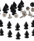Badass Black Tree Spike Screw Back Studs Set For Leathercraft And Punk Apparel Diy Heavy Duty Jacket Embellishments 12Mm Premium Zinc Alloy Hardware Plus Matching Screws, 50pcs black spikes and screws.
