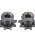 Chain Roller Sprocket Set Built Tough For ISO 06B Chains Eight Millimeter Bore Three Eighths Inch Pitch Nine Tooth Type B A3 Carbon Steel Hardened To Fifty Eight To Sixty HRC Two Pack, showing two sprockets with 9 teeth and 8mm bore.