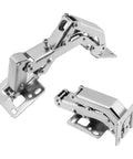Two Pairs Of Four Hinges 175 Degree Soft Close Cabinet Hinges For Hidden Frameless Lazy Susan And Cupboard Doors With Lid Support And Trap Door No Squeak Quiet Glide Operation, silver finish, side view