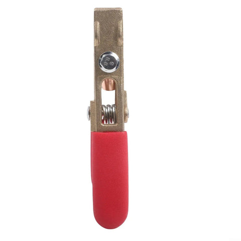 Heavy Duty 260A Brass Welding Ground Clamp With Wide 40mm Jaw For Stable Conduction And Secure Grip On Argon Or Gas Shielded Welding Tasks, front view.