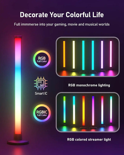 Dope RGB LED Light Bar for TV and PC Backlighting with Bluetooth App Control, featuring multicolor and monochrome lighting options.