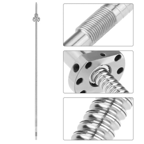 Piercing Ball Screw Tool SFU1204 700mm With Anti Backlash Dope Rolled Ballscrew For CNC Machines Smooth Motion And High Precision Silver Finish