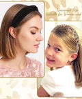 Snag These 7 Pack Of Ultra Comfy Headbands For Women Mixing Neutral Solid Knotted Padded Styles With Pearl Accents Soft Durable Daily Wear Essentials To Upgrade Any Fit. Two models wearing headbands, one in black, one in leopard print.