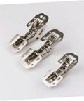 Four Inch Cabinet Door Hinge With Soft Close Damping For Wardrobe And Kitchen Cabinets Whisper Quiet No Slam Durable Hardware For Home Furniture Easy Install Four Pieces Set, three hinges on white background