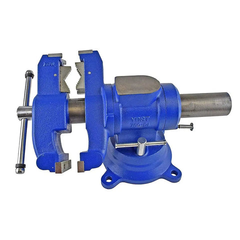 Heavy Duty 5 Inch 2 In 1 Bench And Pipe Vise With Rotating Dual Jaw System, Secure Grip And Swivel Base, Built From Ductile Iron And Hardened Steel For Beefy Durability And Versatility