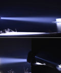 Beast Bright Handheld LED Spotlight Torch With USB Rechargeable Battery Long Throw Searchlight illuminating distant water at night
