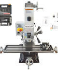 Badass Compact Desktop Milling Machine With Brushless Motor And Smooth Variable Speed, MT3 Spindle Taper Benchtop Drill Press For Metal And Wood Jobs, Garage Grade Precision Workstation 110V with tools.