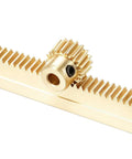 Brass Spur Gear And Gear Rack Set For Heavy Duty CNC And DIY Machines 0.5 Module 18 Tooth Pinion With 3mm Bore 10x5x300mm Rack
