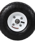 10 Inch Pneumatic Gate Wheels Caster Set with Q235 steel build, showcasing air-filled tire for smooth rolling on gates.