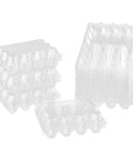 Clear 12 Grid Egg Cartons 50 Pack Bulk For Family Farm Or Market Use Each Holds One Dozen Eggs Sturdy Plastic Stack