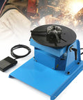Rotary Welding Positioner With 180 Millimeter Turntable And 0 To 90 Degree Tilting Platform featuring black turntable and blue base.