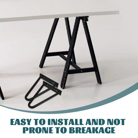 Black Iron Hairpin Table Leg Set, 2 Pack, Heavy Duty Easy Install Metal Furniture Legs shown with table setup