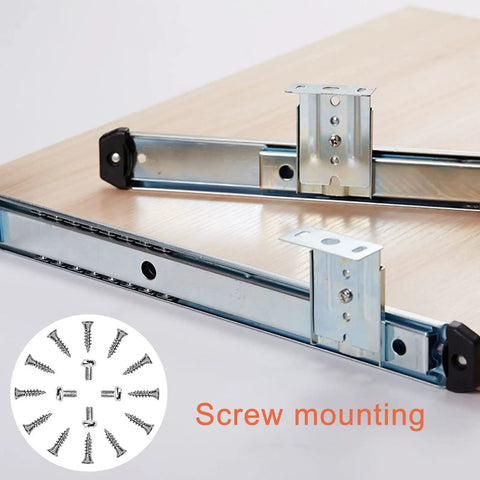 Heavy Duty Ball Bearing Drawer Slides Side Mount Cabinets Tables Built Tough As Nails Rust Resistant Steel Silent Smooth Glide Anti Collision Max Load Capacity Durability Workshop Store DIY Projects Without Glitches Or Annoyances, side mount screw mounting