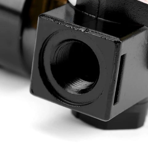 Close-up of G3/8 inch port on Industrial Grade Pneumatic Pressure Regulator Valve For Compressors With Dual Scale Gauge, Space Saving