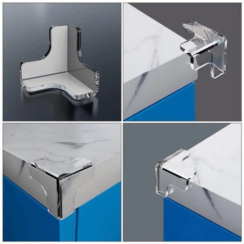 Soft PVC Corner Protectors For Desks And Sofas, 10 Pack, Easy No Tools Required Installation on blue and white furniture edge