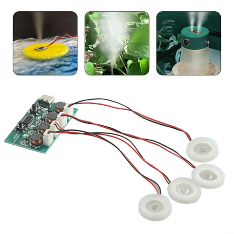All In One DIY Humidifier Kit 5V Mist Maker Module Fogger Part With Atomizing Tablets Air Humidifying Component And Electronic Controller For Easy Humidity Boost In Small Projects, board and tablets