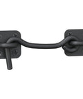 Heavy Duty Wrought Iron Barn Door Latch And Lock With Hand Forged Eye And Hook Black Powder Coat Finish Rugged Hardware