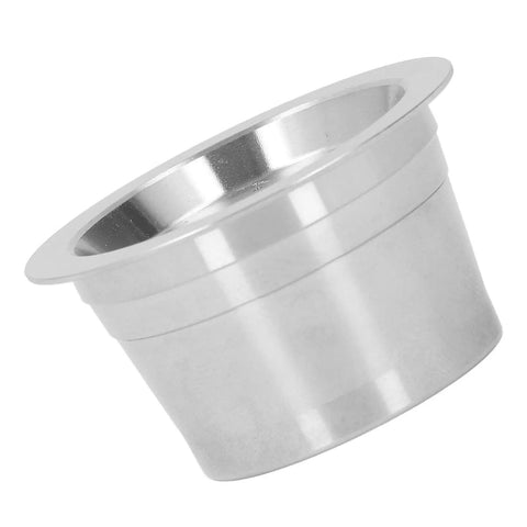 Heavy Duty Reusable Coffee Pods With Double Stainless Steel Filters For Tchibo Machines at an angle, showcasing durable stainless steel design.