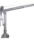 No Drama Heavy Duty Marine Davit Jib Crane With Stainless Steel Hand Winch And 1000 Lb Capacity For Boats, upright view showcasing solid metal frame.