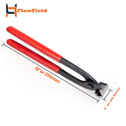 10 Inch Ear Clamp Pliers High Leverage Carpenter Pincer Nail Puller End Cutting PEX B Clamp Pliers Chrome Vanadium Steel