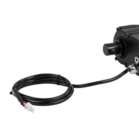 Progressive Automations 24V high-load linear actuator with exposed shaft and attached cable harness.