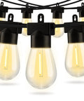 96Ft Outdoor String Lights For Patio And Garden Waterproof Shatterproof Edison Bulbs Warm Glow 2200K