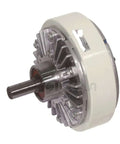 High Torque Magnetic Powder Brake 25Nm PB-025 With 78mm Center Distance, 20mm Single Shaft, DC24V 1800RPM Max, Ideal For Packaging Machinery And Automatic Control Systems With Easy Torque Adjustment By Current, showing metallic structure with visible shaft.