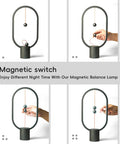 Balance Lamp For Bedroom And Nightstand With Touch Dimmer, Rechargeable LED Table Lamp showing magnetic switch design.