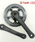 152mm Square Taper Bike Crankset With 32T Chainring, Aluminum Alloy, single speed, square hole bottom bracket view