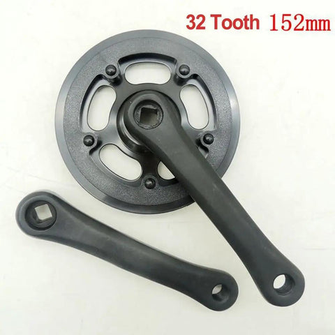 152mm Square Taper Bike Crankset With 32T Chainring, Aluminum Alloy, single speed, square hole bottom bracket view