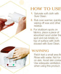Instructions for Sure Clean All Purpose Wax Residue Remover and Surface Cleaner for warmers on fabric stains, 16 Fl Oz