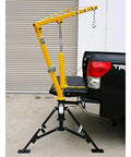 Heavy Duty Hydraulic Floor Jack Featuring Three Adjustable Boom Arms And A Rock Solid Swivel Base for portable lifting.