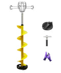 8 Inch Ice Auger For Cordless Drill With 35.95 Inch Extension Shaft Heavy Duty Nylon Polymer Body And Sharp Stainless Steel Blade