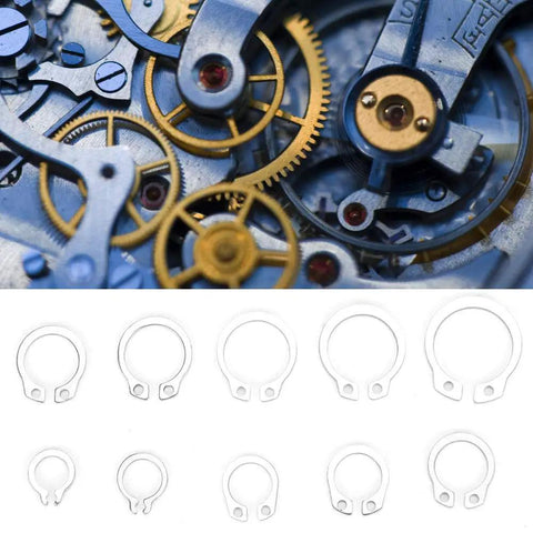 304 Stainless Steel Snap Ring Set 100 Pieces C Type Circlips Assortment Kit for Mechanical and Auto Projects