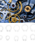 100Pcs Stainless Steel External Retaining Ring Kit 304C Rustproof Heavy Duty Spring Fasteners With 10 Sizes Portable Storage Box For Mechanical Industry Projects And Assemblies, assorted ring sizes