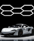 Hexagon Garage Lights Five Panel LED Ceiling Light 6500K Hella Bright 168W 20160LM Honeycomb Shop Light above car