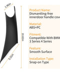 Dimensions and features of BMW Interior Door Pull Handle Covers 2 Pack Easy Install Left And Right Black For 3 Series And 4 Series 2012 2018 F30 F31 F32 F34 F36 F80 F82 F83 M3 M4 Upgraded Durable Wear Resistant No Leather Rub