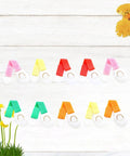 Assorted colorful 10 Pack Kid Proof Safety Locks For Cabinets And Drawers No Tools Needed Self Adhesive Refrigerator Locks on white background.
