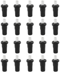 Top Shelf Black Cabinet Door Pin Dampers Replacement Valve Pins Soft Close Quiet Shutting Protection No Sweat Heavy Duty Hardware For Kitchen Cupboards Game Changer Setup Includes Twenty Pieces - Black dampers in a 20-piece set.